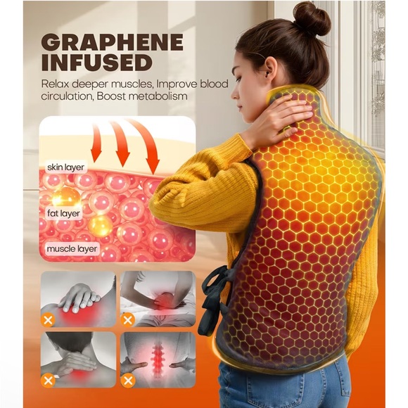 Blue Weighted Heating Pad with Controller - Picture 2 of 6